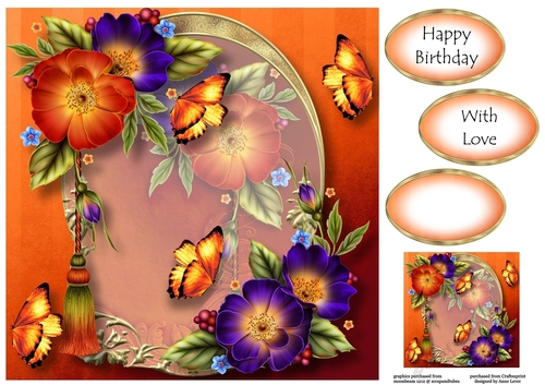Golden Arched Frame - Wild Roses 8x8