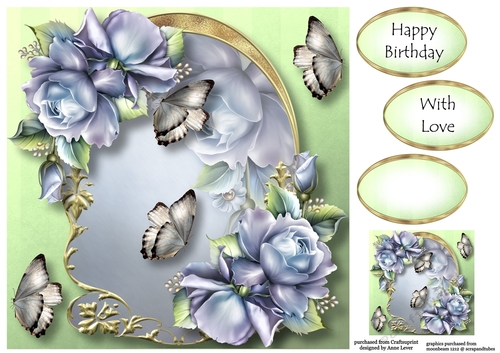 Golden Arched Frame - Porcelain roses 8x8