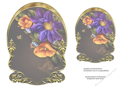 Unembellished Arched Floral Topper 3 ( 8x8 6x6 A5 A6 )