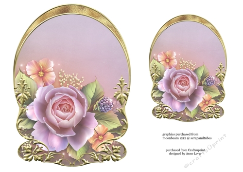 Unembellished Arched Floral Topper 10 ( 8x8 6x6 A5 A6 )