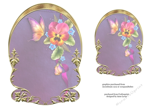 Unembellished Arched Floral Topper 12 ( 8x8 6x6 A5 A6 )
