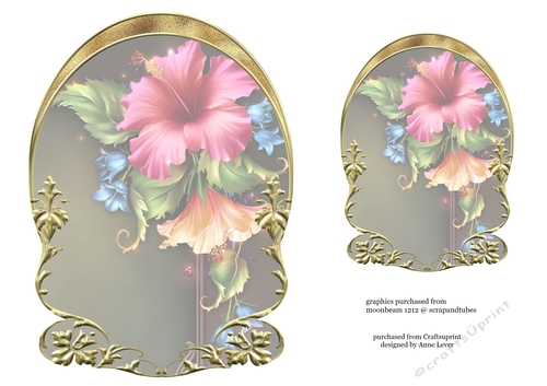 Unembellished Arched Floral Topper 14 ( 8x8 6x6 A5 A6 )