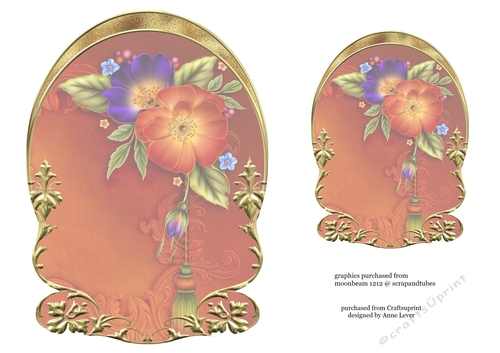 Unembellished Arched Floral Topper 15 ( 8x8 6x6 A5 A6 )