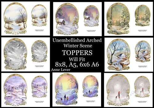 Unembellished Arched Winter Scene Toppers Bumper Kit
