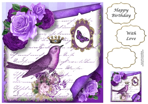 Shabby Chic In Purple 8x8