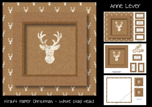 Kraft Paper Christmas - White Stag Head