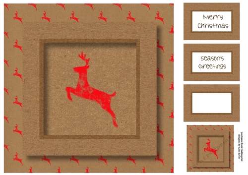 Kraft Paper Christmas - Red Stag 8x8