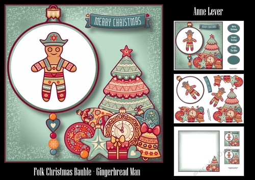 Folk Christmas Bauble - Gingerbread Man