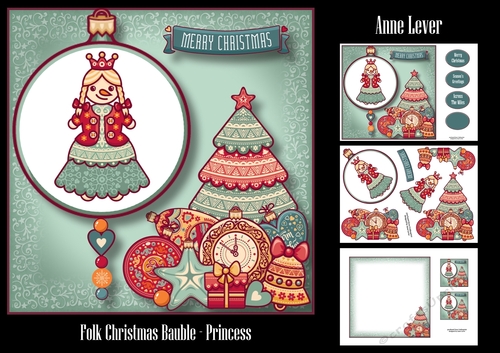 Folk Christmas Bauble - Princess