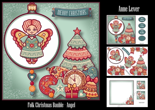 Folk Christmas Bauble - Angel