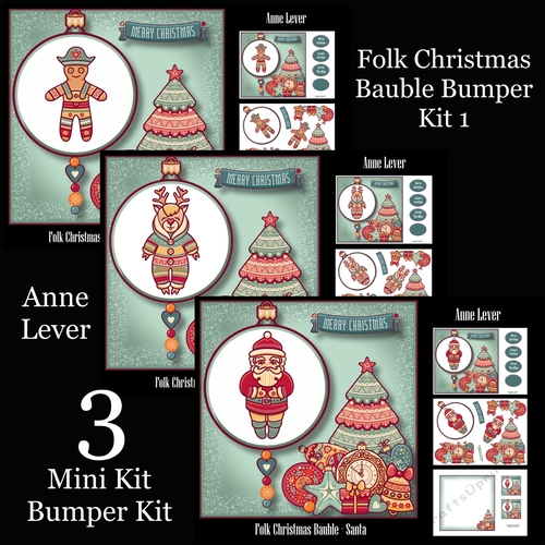 Folk Christmas Bauble Bumper kit 1