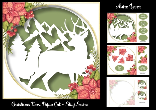 Christmas Faux Paper Cut - Stag Scene