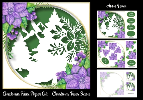Christmas Faux Paper Cut - Christmas Tree Scene