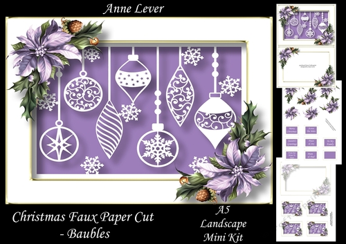 Christmas Faux Paper Cut - Baubles