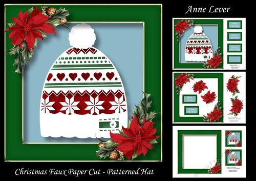 Christmas Faux Paper Cut - Patterned Hat