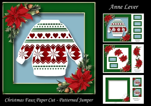 Christmas Faux Paper Cut - Patterned Jumper