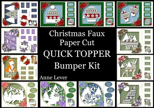 Christmas Faux Paper Cut QUICK TOPPER Bumper Kit