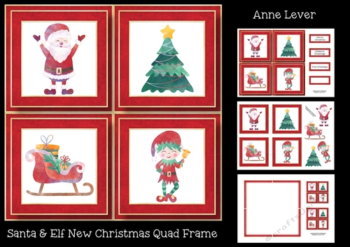 Santa & Elf New Christmas Quad Frame