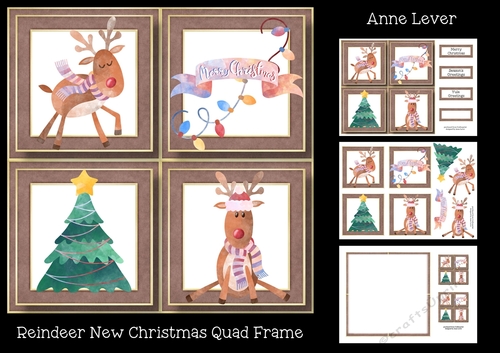 Reindeer New Christmas Quad Frame
