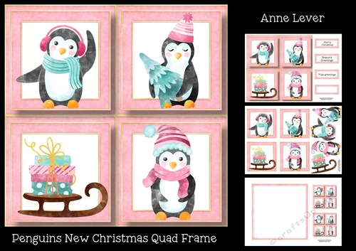 Penguins New Christmas Quad Frame