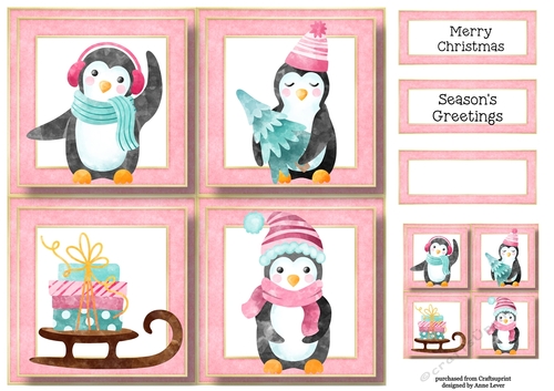 Penguins New Christmas Quad Frame 8x8