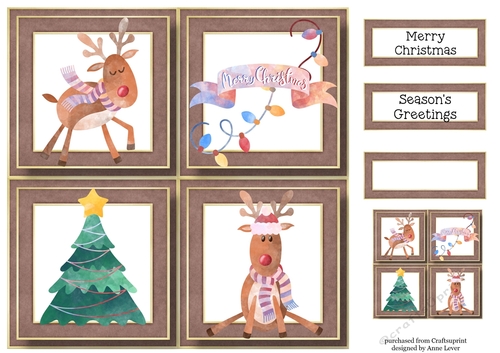 Reindeer New Christmas Quad Frame 8x8