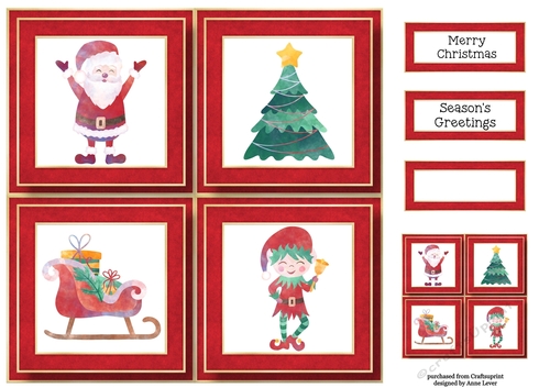 Santa & Elf New Christmas Quad Frame 8x8