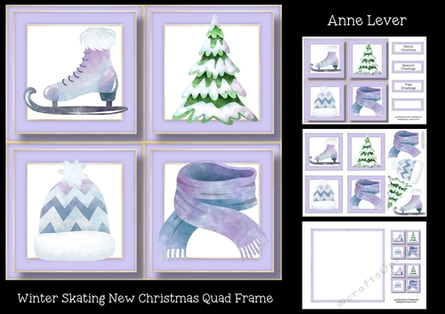 Winter Skating New Christmas Quad Frame