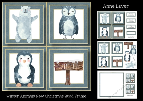 Winter Animals New Christmas Quad Frame