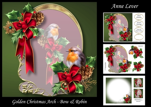 Golden Christmas Arch - Bow & Robin
