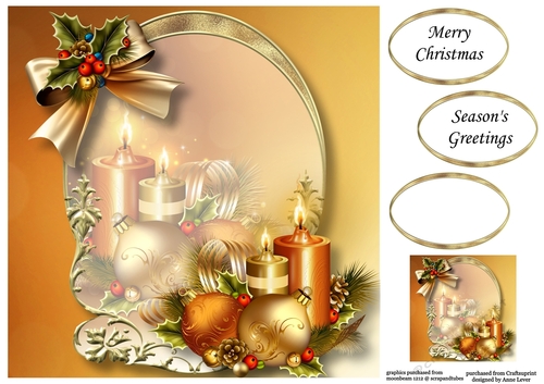 Golden Christmas Arch - Golden Candles 8x8