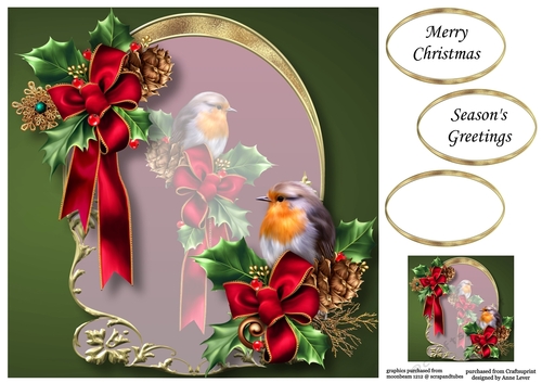 Golden Christmas Arch - Bow & Robin 8x8
