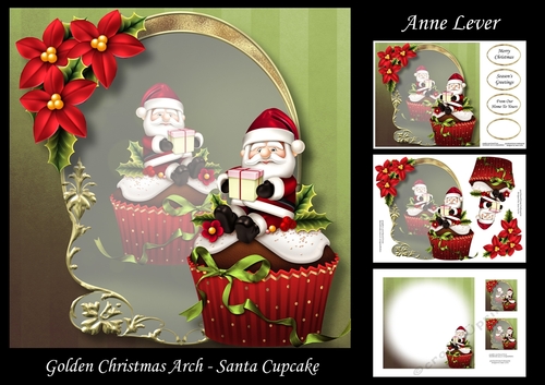 Golden Christmas Arch - Santa Cupcake