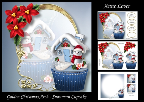 Golden Christmas Arch - Snowman Cupcake