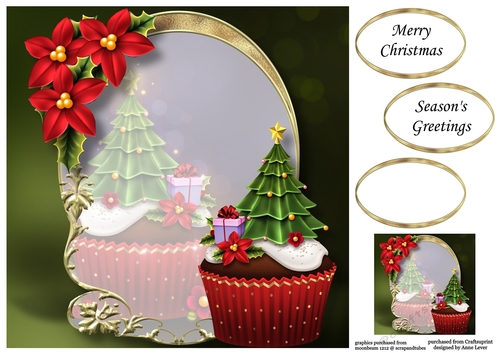 Golden Christmas Arch - Tree Cupcake 8x8