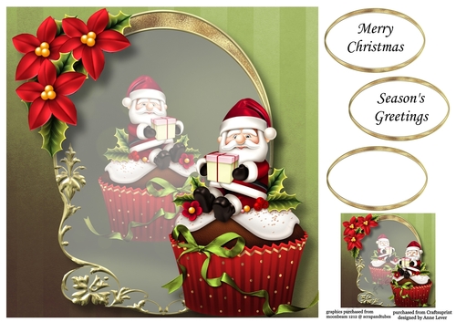 Golden Christmas Arch - Santa Cupcake 8x8