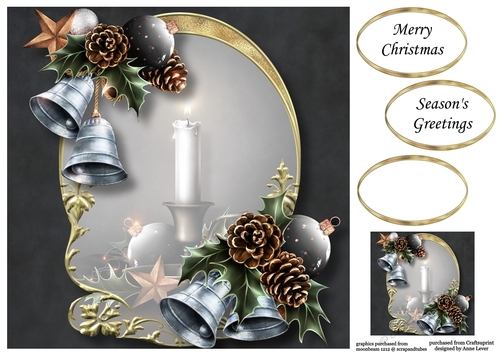 Golden Christmas Arch - Silver Bells 8x8