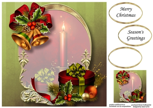 Golden Christmas Arch - Bells 8x8
