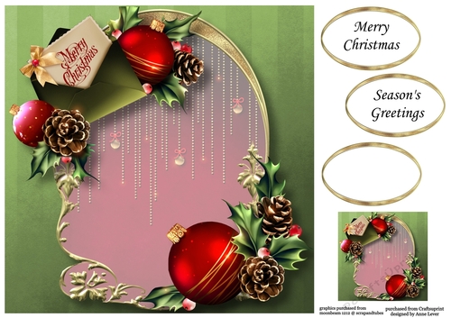 Golden Christmas Arch - Tag & Baubles 8x8