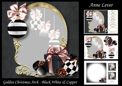 Golden Christmas Arch - Black White & Copper