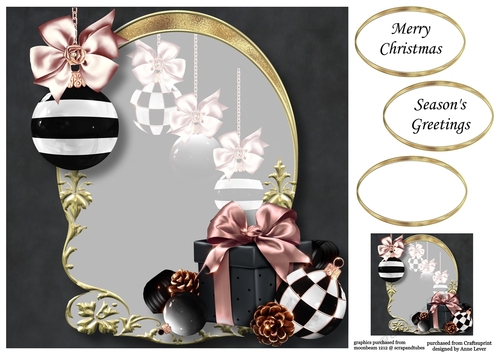 Golden Christmas Arch - Black White & Copper 8x8