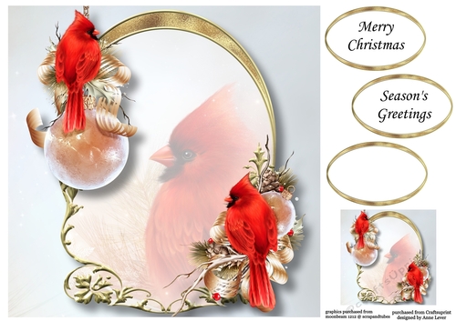 Golden Christmas Arch - Red Cardinals 8x8
