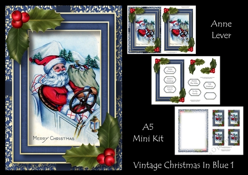 Vintage Christmas In Blue 1