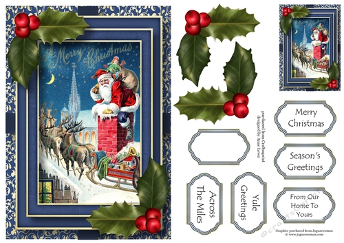 Vintage Christmas In Blue 3 A5