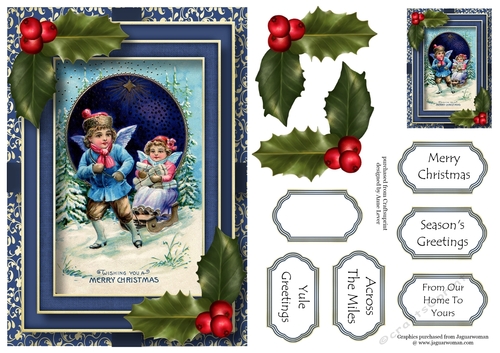 Vintage Christmas In Blue 2 A5