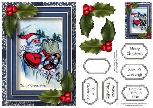 Vintage Christmas In Blue 1 A5