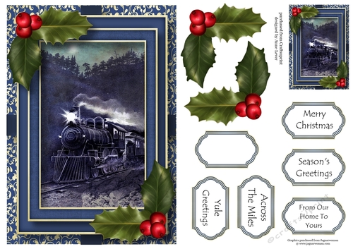Vintage Christmas In Blue 4 A5