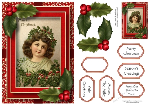 Vintage Christmas In Red 3 A5