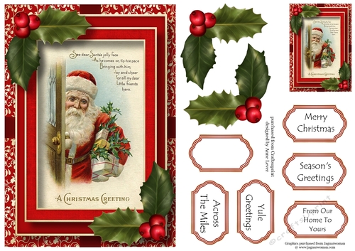 Vintage Christmas In Red 2 A5