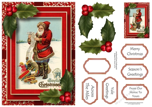 Vintage Christmas In Red 1 A5